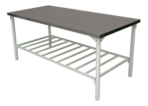 Mesa De Serviço Industrial Aço Inox 1,00x70 Com Prateleira