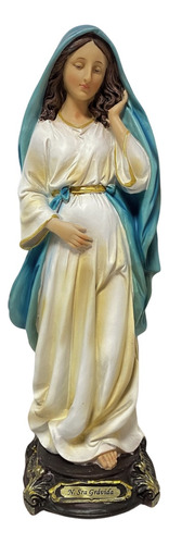 Nossa Senhora Grávida 30cm - Escultura De Resina Importada 