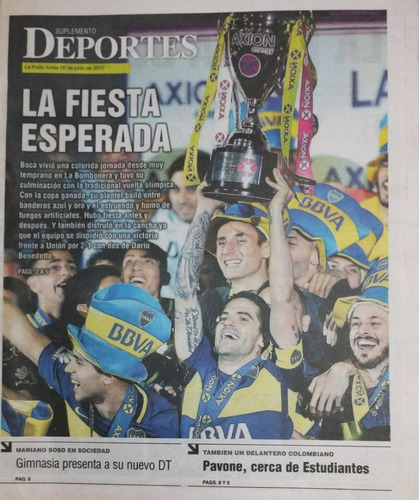 Boca Juniors Campeón 2017. Diario El Día
