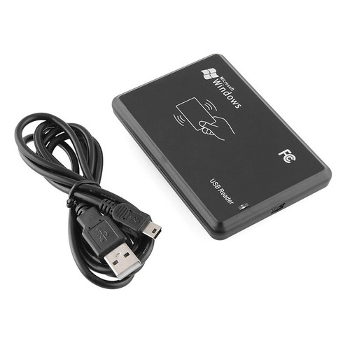 Leitor De Cartão Rfid Usb 125khz Em4100 Com Cabo + 2 Tags