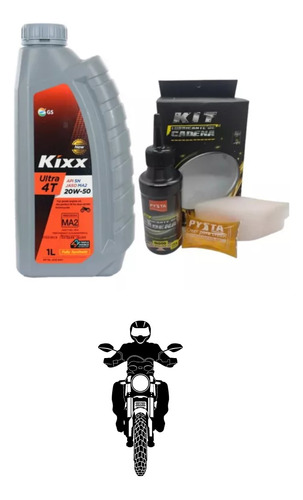 Aceite Kixx Moto 4t 20w50 Full Sintetico + Kit Cadena