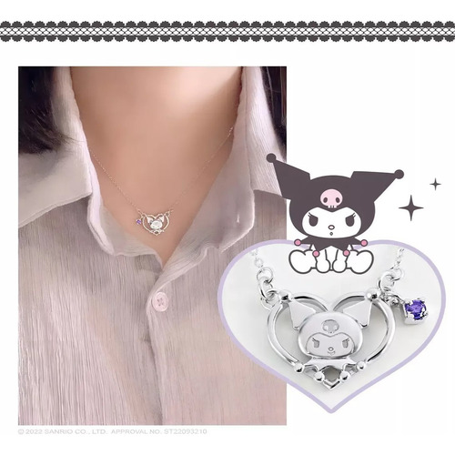 Collars Set Kuromi Mujer Anillo Collar Y Pulsera Moda 3pcs