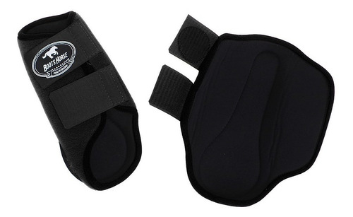 Imagem 3 de 5 de Kit Caneleira E Cloche Para Cavalo Boots Horse Preto 25852