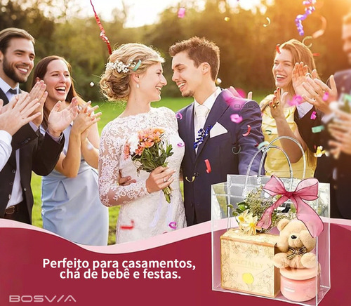 Sacos De Presente Com Alça Transparente Para Festas 13*15*7