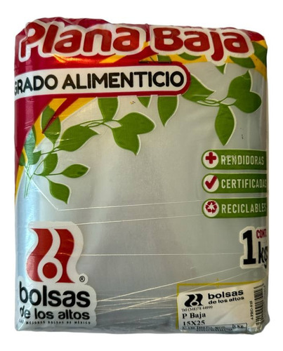 Bolsa Plástico Natural Baja Densidad 1 Kg. Varias Medidas