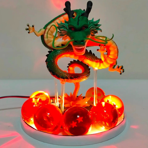 Figura De Shenlong Con Esferas Del Dragon Y Luz Led 17cm