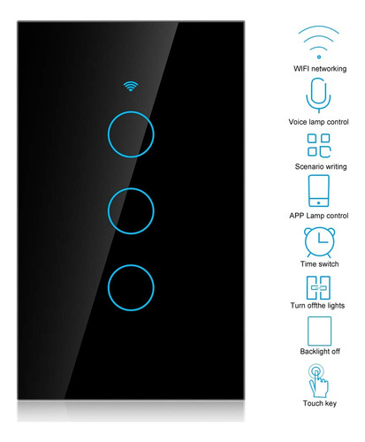 Interruptor Wifi Táctil Control Remoto Compatible Con Google