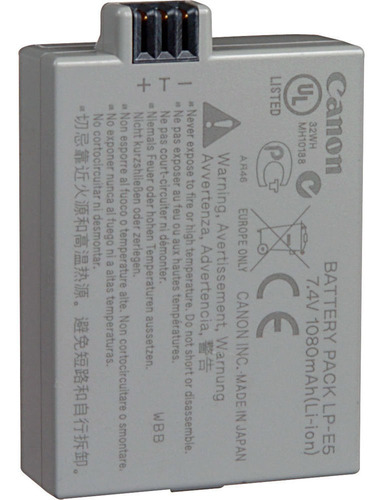 Canon Lp-e5 Rechargeable Lithium-ion Battery Pack (7.4v, 108