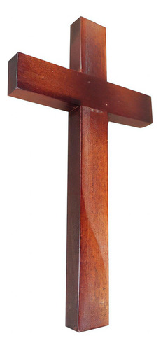 Cruz Crucifixo Madeira Grande De Parede Sem Imagem 40cm