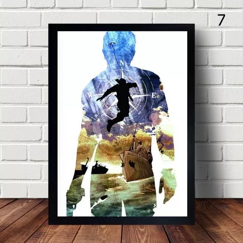 Quadro Uncharted Fora Do Mapa Filme 2022 Pôster C Moldura A3