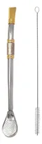 Comprar Bomba Para Mate Chimarrão Ou Terere 24cm Inox Ouro 18k Pera