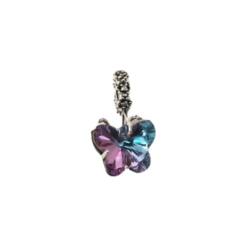 Dije De Plata S925, Compatible, Mariposa Multicolor