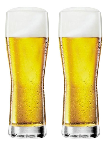 2 Copos P/ Sucos Cerveja/chopp Transparente 340ml Vidro Bar