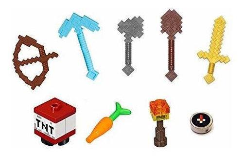 Paquete De Armas Y Accesorios Para Minifiguras De Minecraft