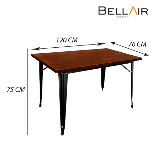 Mesa De Comedor Tolix Rectangular 120x80 By Bellair