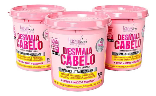 03 Máscara Desmaia Cabelo Forever Liss Ultra Hidratante 350g