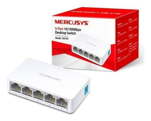 Imagen 1 de 3 de Switch Mercusys 5 Puertos 10/100 Mbps Ms108