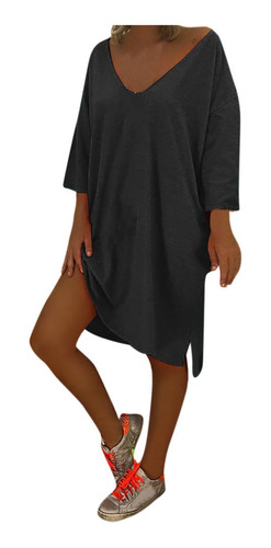 N Vestido Feminino V A3715 Pescoço Feminino Vesti Caftan Boh