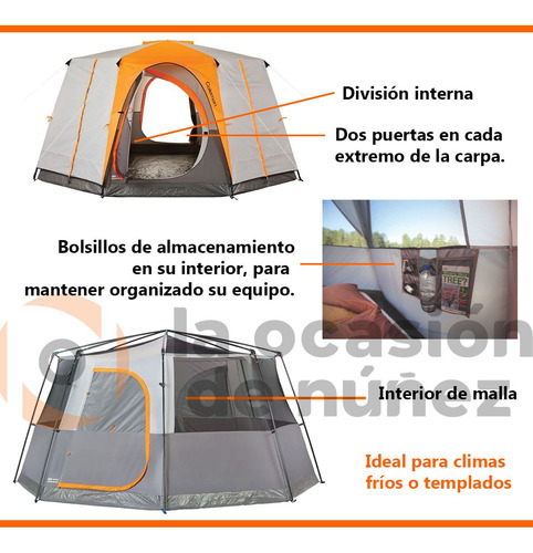 Carpa Coleman 8 Persons Octagon 98 Resistente Amplia Camping