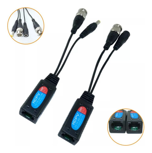 Balun Video Rj45 A Bnc 8 Mp Para Camaras Hd Seguridad Cctv