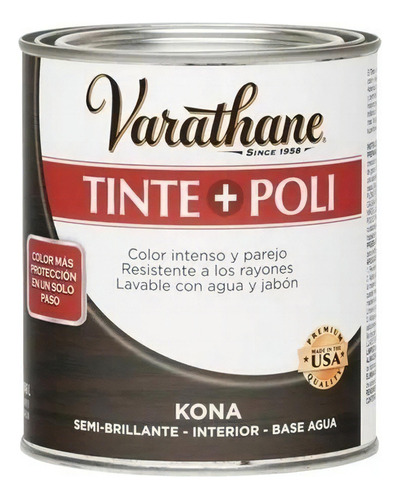 Poliuretano Color Varathane Tinte + Poli 0,946 L Rust Oleum Color Kona