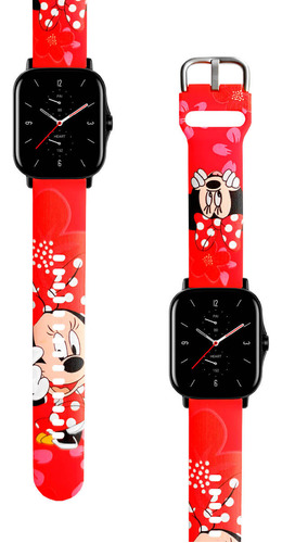 Correa Compatible Con Amazfit Gts 2 Minnie Mouse Red