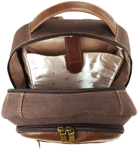 Imagem 4 de 6 de Mochila Para Notebook Em Lona E Detalhes Em Couro Bennesh