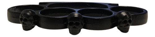 Manopla Negra Defensa Personal Acero Puño Americano Calavera Calavera Negro