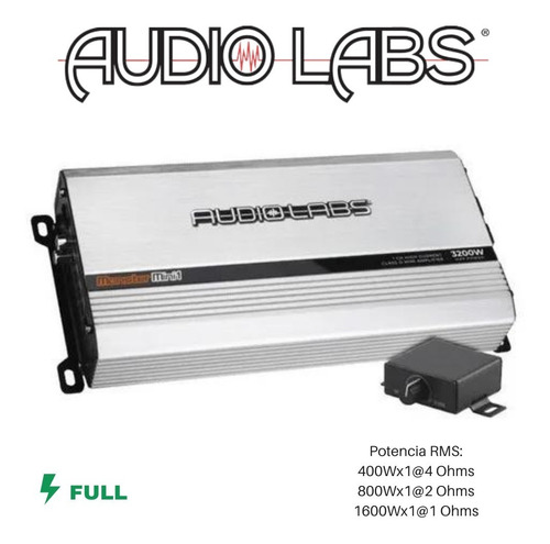 Amplificador Audio Labs Monster Mini1 3200w Max 1ch Clase D Color Gris