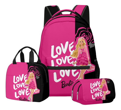 Set De Estuches Para Lápices Barbie Student School Bag