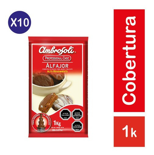 Pack 10 - Ambrosoli Cobertura Alfajor 1kg