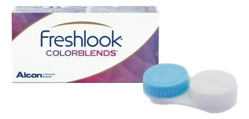 Lentes de contacto de colores Freshlook Colorblends y funda de color azul brillante