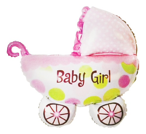 Globo Metalico Coche Carriola  Baby Shower Niña