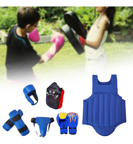Sanda Gear Set Equipo De Protección De Color Azul L