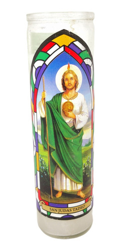 Vaso Veladora Religiosa 20cm San Judas Tadeo Sagrado Corazon