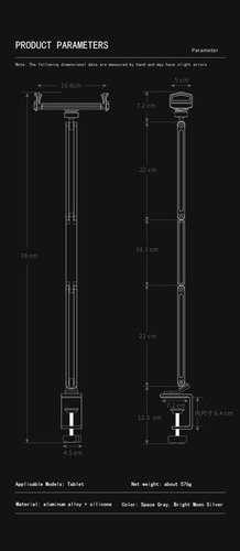 Soporte De Escritorio De Metal Ajustable Para Tableta Para I