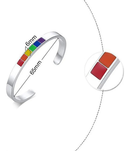 L Pulsera Arcoíris De Acero Inoxidable Y Titanio De 2 Piezas