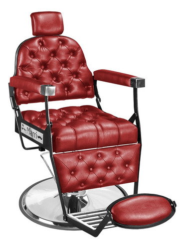 Cadeira De Barbeiro Cabeleireiro Barbearia Reclinavel Luxo Cor Vermelho