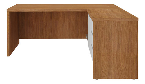 Mesa Escritório L 180x190cm 2 Portas E 3 Gavetas Unik Branco