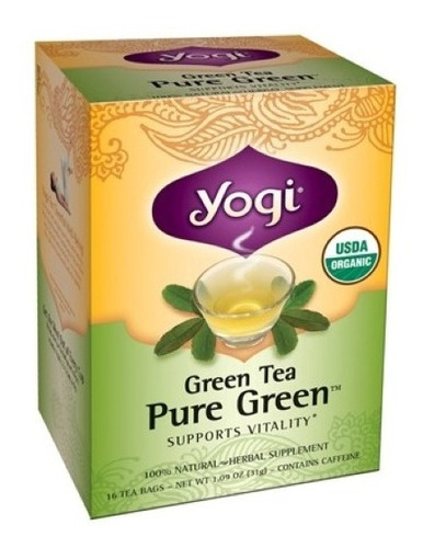 Yogi Tea Green Tea Pure Green Te Verde Organico 16u