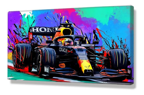Cuadro Decorativo Checo Perez Colores Abstracto Formula 1