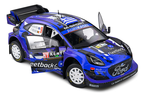 Miniatura Ford Puma Rally1 Hybrid Kenya Rally 2022 #9 Serderidis/Miclotte 1:18 Solido Competition