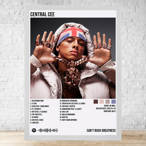 Cuadro Central Cee 30x40 Con Vidrio Y Marco Madera C606 Blanco Clasico