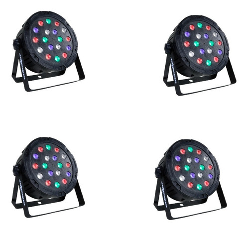 Imagen 1 de 5 de Cañon Led 18x3 Rgb Dmx Plastificado (4 Piezas)