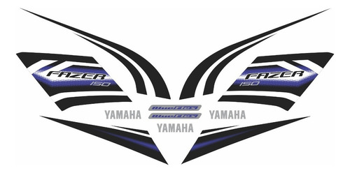 Kit Adesivos Compatível Yamaha Fazer 150 2014 Branca 10480 Cor Adesivo Emblema Gráfico Fazer 150 2014 Branca