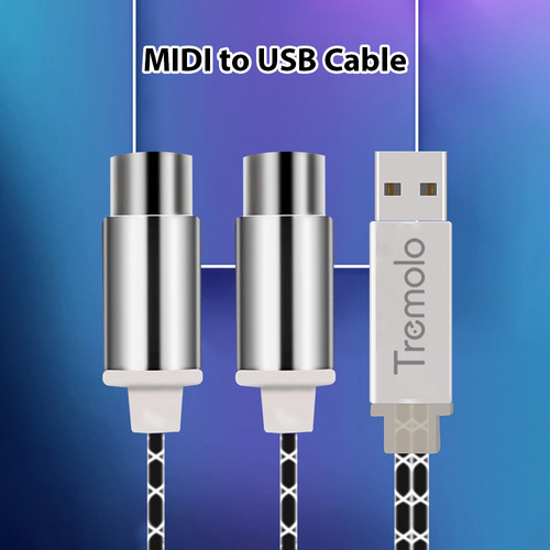 Cable Midi A Usb De Tremolo, Cable Midi De 5.9 Pies Con Entr
