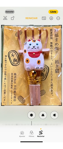Amuleto Japonés Rastrillo Maneki Neko Gato De La Suerte