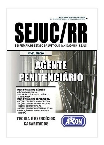 Apostila Sejuc-rr 2020 - Agente Penitenciário