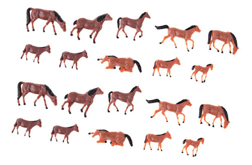 20x Modelo Caballo De 1/87 Ho Para Modelismo, Juguete, Caja