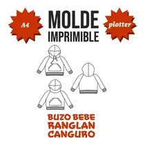 Comprar Molde Patrón Imprimible Buzo Ranglan Bebe Pdf A4 Plotter